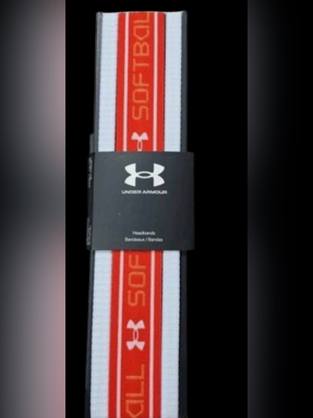 Under Armour Red & White Athletic Softball Headband